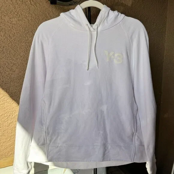 SOLD OUT White Adidas Y-3 Classic Chest Logo Hoodie - M - Picture 12 of 14